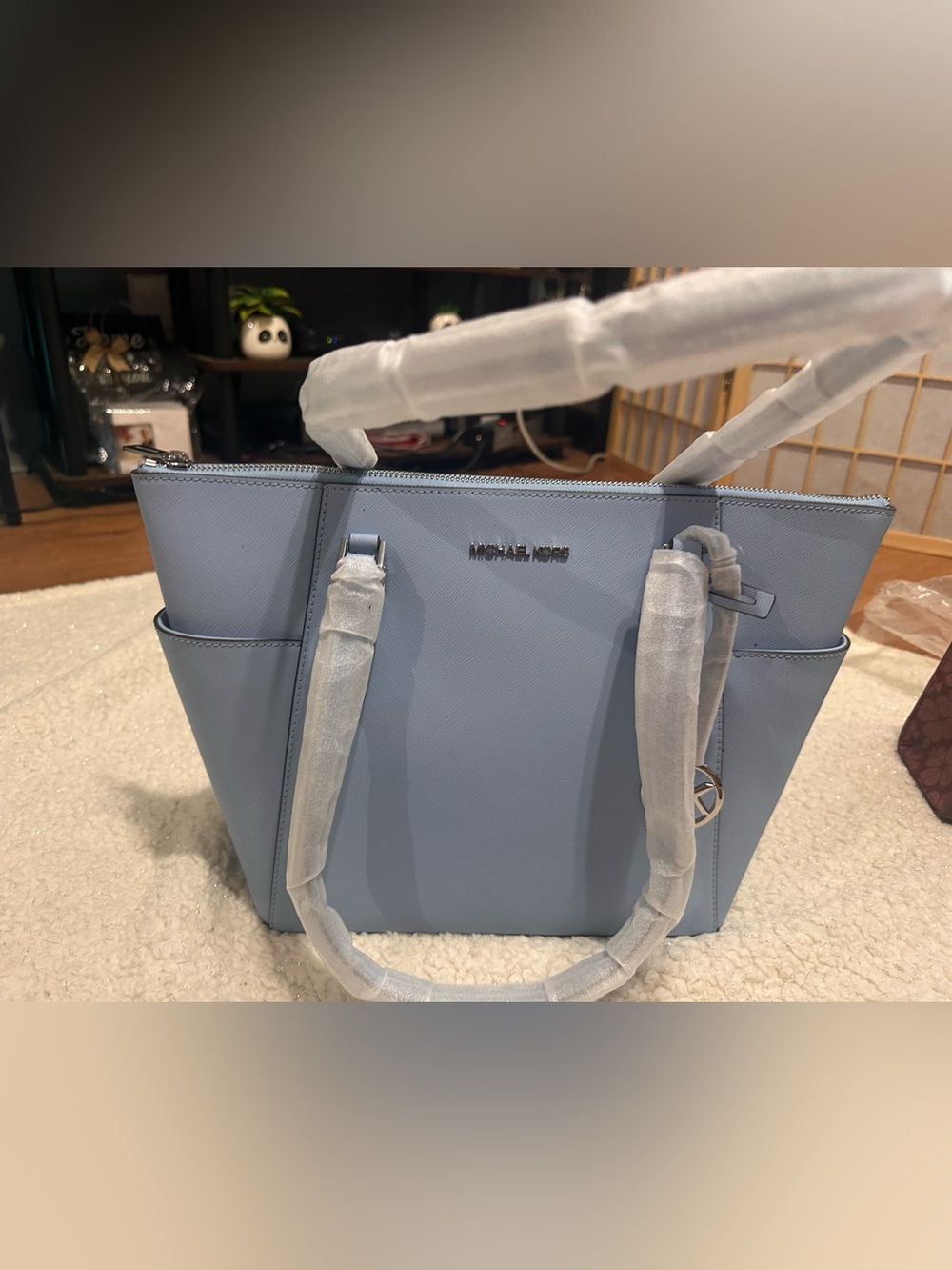 Michael Kors Light Blue Saffiano Leather Tote